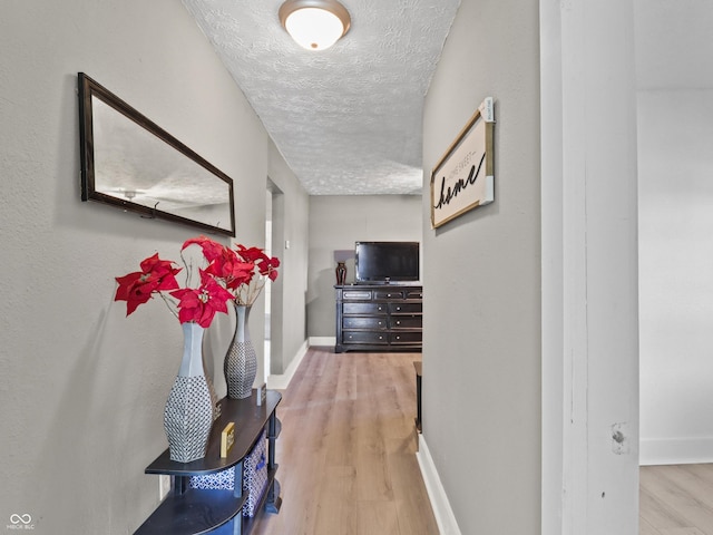 1401 E 24th St, Muncie, IN 47302 - hallway with a textured ceiling and wood finished floors