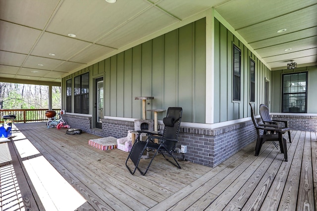 wooden deck with covered porch