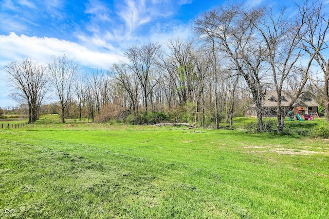 view of yard featuring a playground
