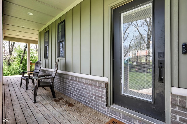 deck featuring covered porch