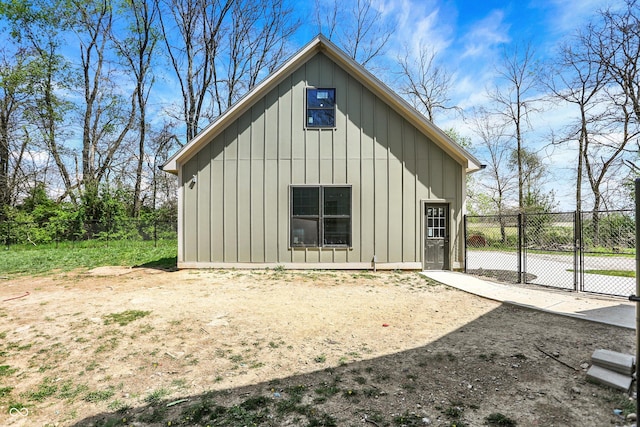 view of outdoor structure with fence