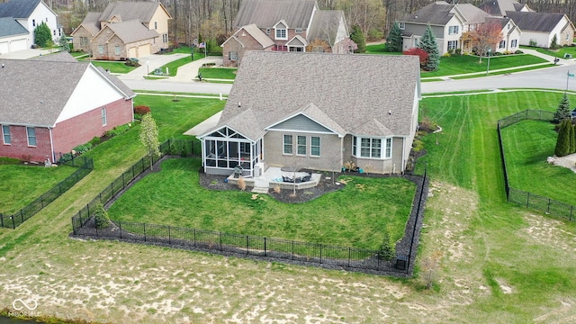 aerial view featuring a residential view