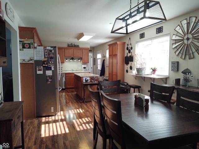 2630 Wedgewood Dr, Columbus, IN 47203 - dining room with dark wood-style floors