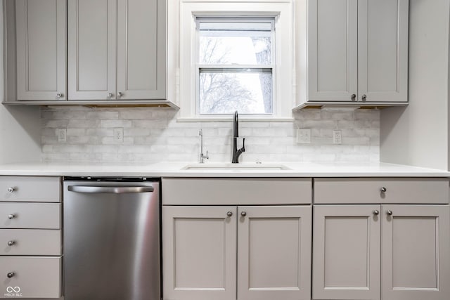 1451 N Grant Ave, Indianapolis, IN 46201 - kitchen with stainless steel dishwasher, a sink, and backsplash