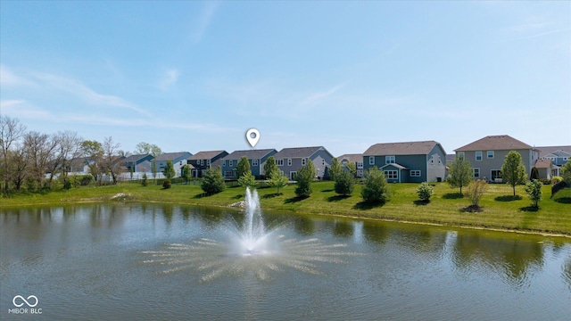 property view of water featuring a residential view