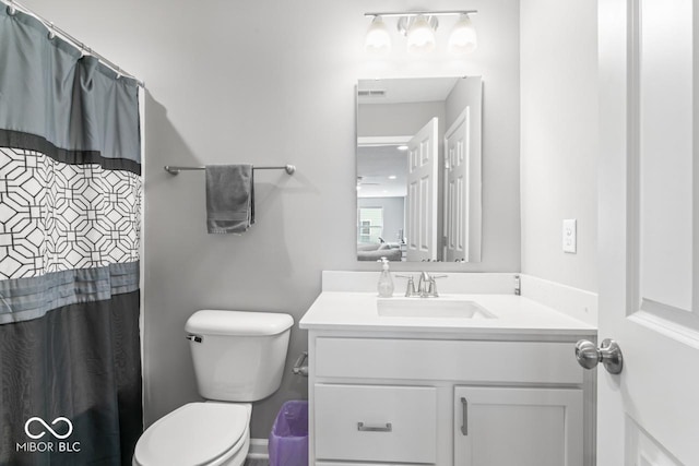 75 Hovden Dr, Cicero, IN 46034 - full bathroom with vanity, toilet, curtained shower, and visible vents