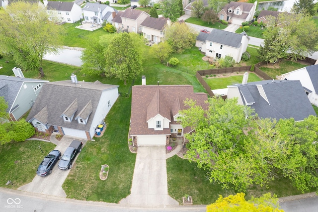 bird's eye view with a residential view