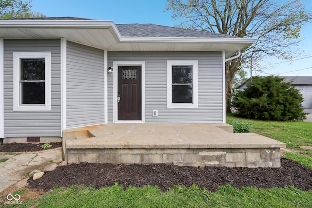 3098 Central, Arlington, IN 46104 - doorway to property with a shingled roof