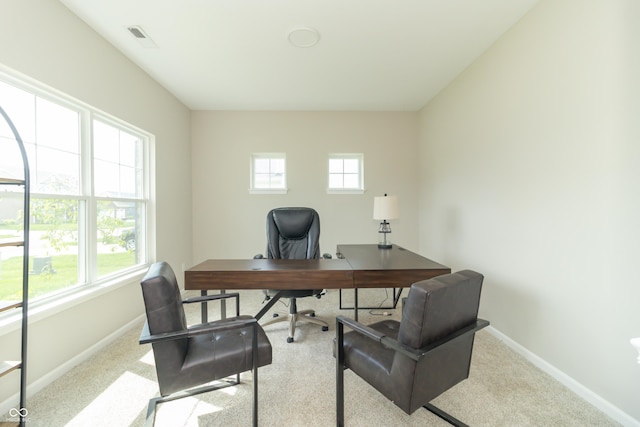 192 Lynnette Way, Cumberland, IN 46229 - home office featuring baseboards, carpet floors, and visible vents