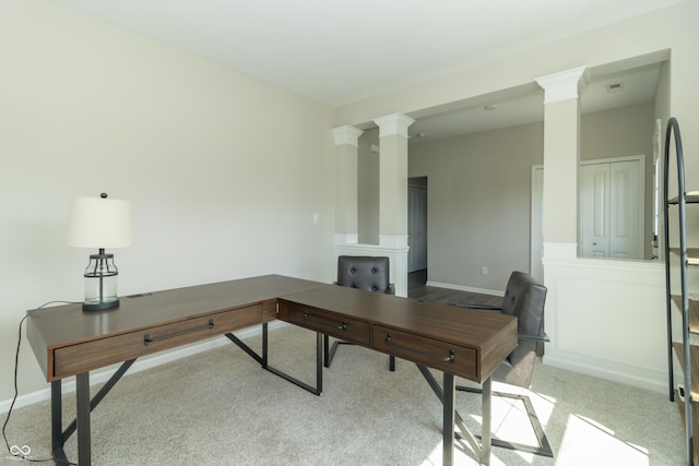 192 Lynnette Way, Cumberland, IN 46229 - office space with ornate columns, carpet flooring, and baseboards