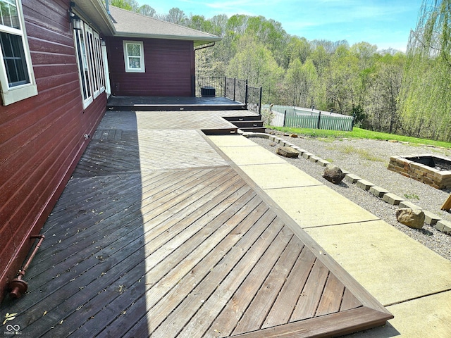 1647 State Ferry Rd, Solsberry, IN 47459 - wooden deck featuring a view of trees and fence