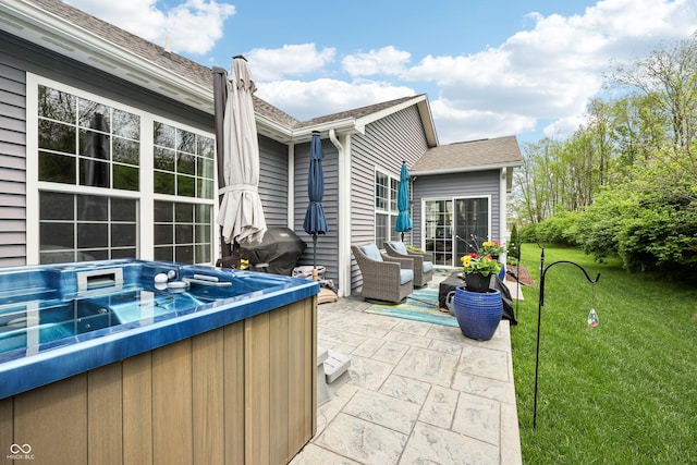 9359 Foudray Cir N, Avon, IN 46123 - view of patio / terrace with a hot tub