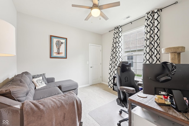 9359 Foudray Cir N, Avon, IN 46123 - carpeted office with a ceiling fan and baseboards