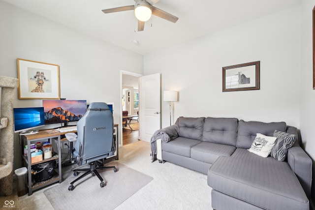 9359 Foudray Cir N, Avon, IN 46123 - carpeted home office featuring a ceiling fan