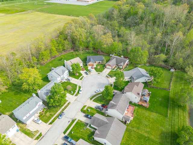 birds eye view of property with a residential view