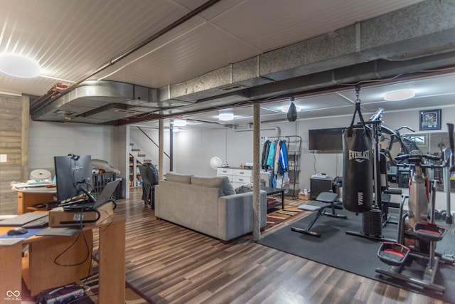 interior space featuring wood finished floors