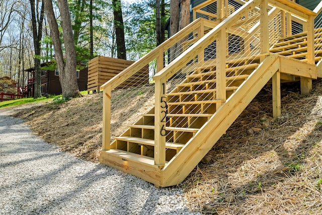 exterior space featuring stairway