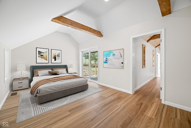 1526 Curly Shingles Rd, Nashville, IN 47448 - bedroom featuring access to outside, light wood-style flooring, and baseboards