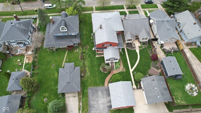 aerial view featuring a residential view