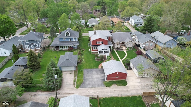 bird's eye view with a residential view