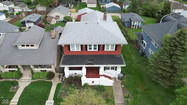 aerial view featuring a residential view