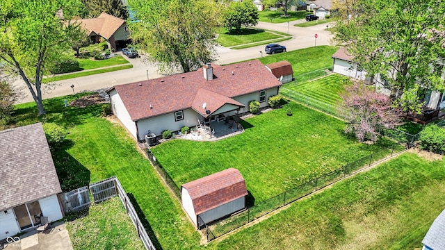 drone / aerial view with a residential view