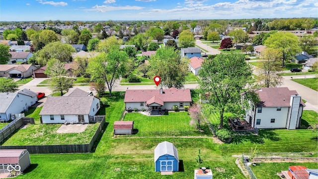 bird's eye view with a residential view