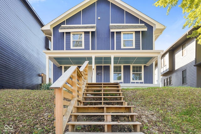1417 E Michigan St, Indianapolis, IN 46201 - view of front facade featuring a porch and stairway