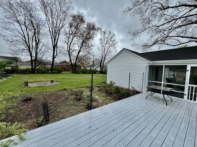 2405 Sycamore St, Columbus, IN 47201 - deck with a yard and a sunroom