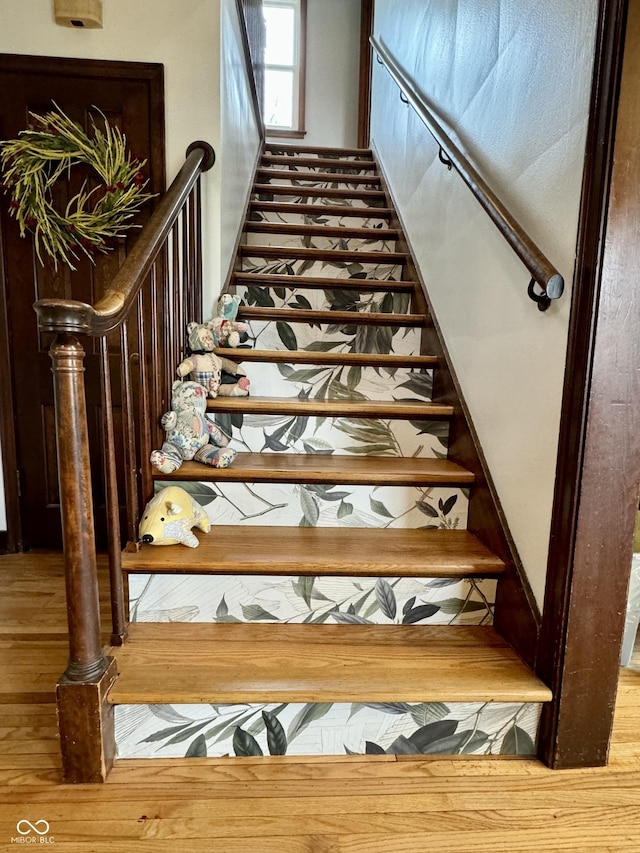 2405 Sycamore St, Columbus, IN 47201 - stairs with wood finished floors