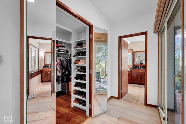 interior space featuring light wood-style floors
