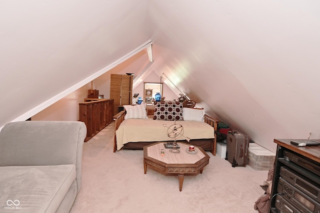 114 E 27th St, Indianapolis, IN 46205 - bedroom with vaulted ceiling and carpet flooring