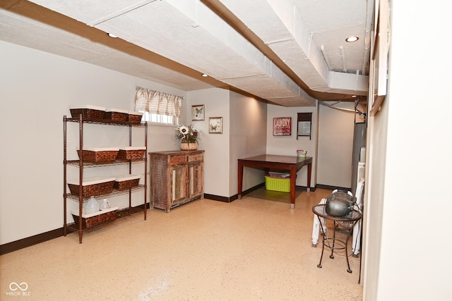 114 E 27th St, Indianapolis, IN 46205 - below grade area with baseboards and recessed lighting