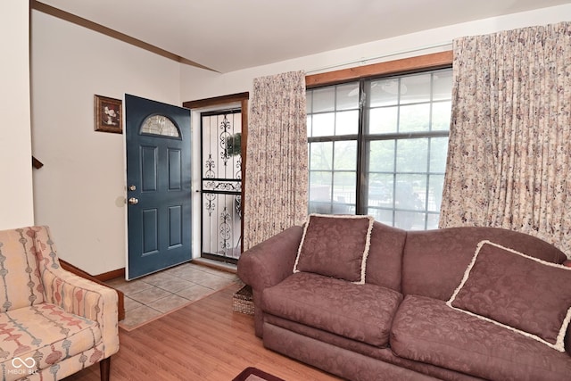 114 E 27th St, Indianapolis, IN 46205 - living area featuring wood finished floors and baseboards
