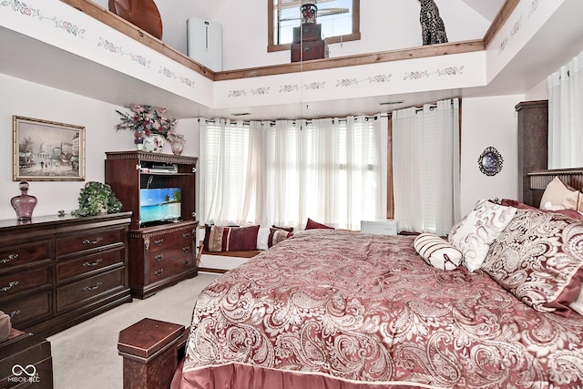 114 E 27th St, Indianapolis, IN 46205 - bedroom with a high ceiling and light colored carpet