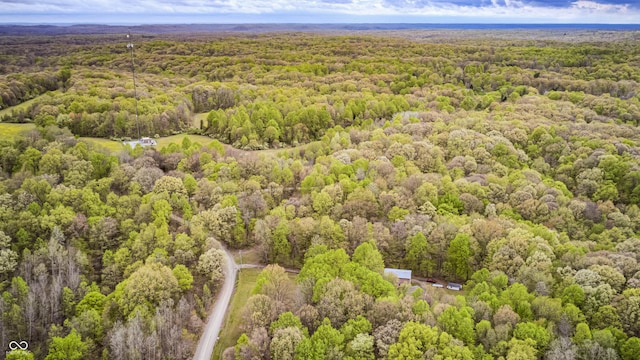 bird's eye view with a forest view