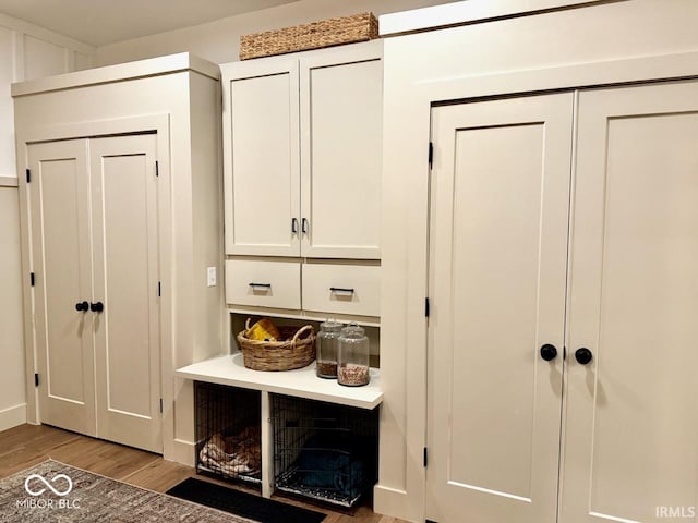 mudroom featuring wood finished floors