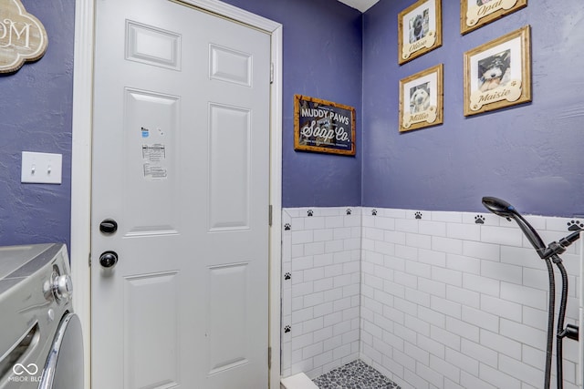 interior space with washer and dryer