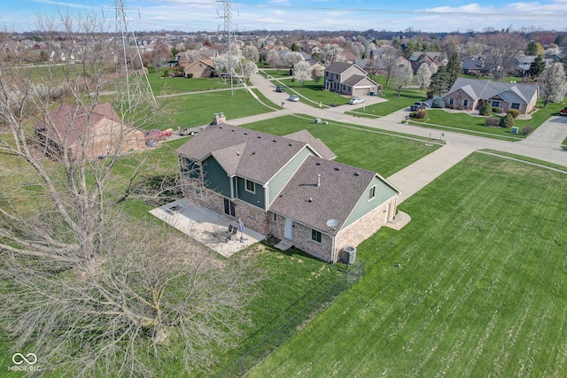 bird's eye view featuring a residential view