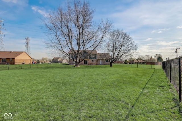 view of yard with fence