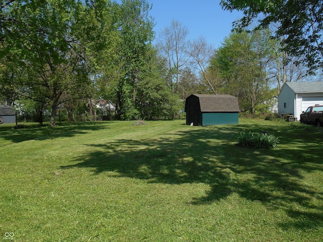 view of yard with a storage unit and an outdoor structure