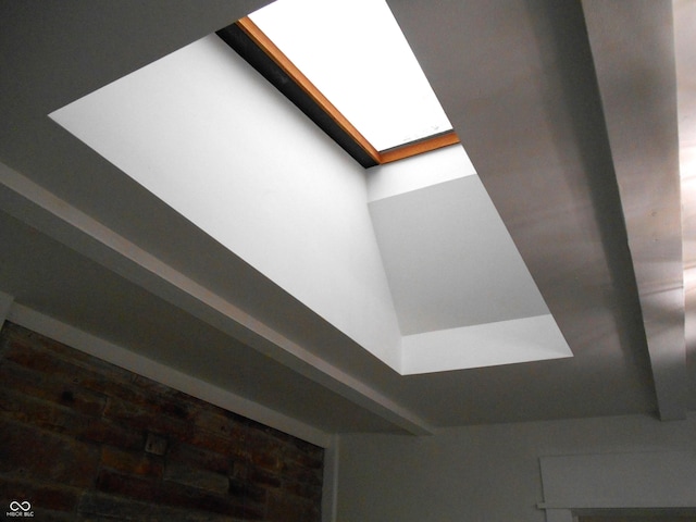 interior details featuring a skylight