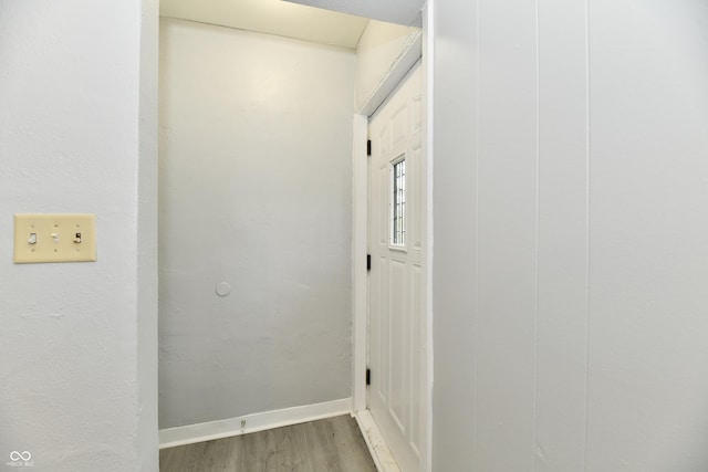 3109 Forest Manor Ave, Indianapolis, IN 46218 - hall with baseboards and wood finished floors