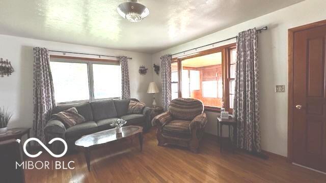 living room with wood finished floors
