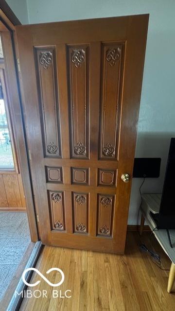 interior details with wood finished floors