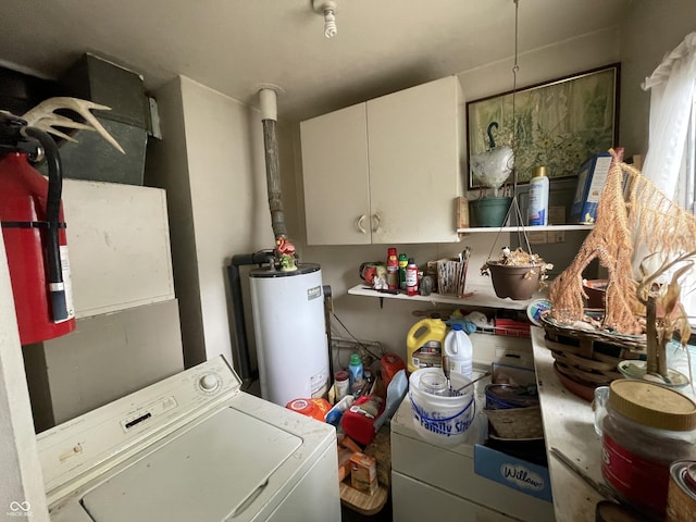 laundry room with washer / dryer and gas water heater