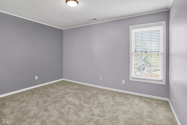 10746 Gateway Dr, Fishers, IN 46037 - carpeted spare room featuring ornamental molding, baseboards, and a textured ceiling