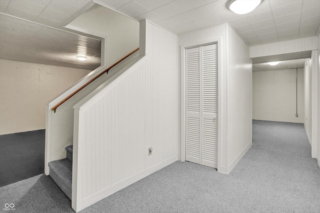 10746 Gateway Dr, Fishers, IN 46037 - finished basement featuring carpet floors and stairway