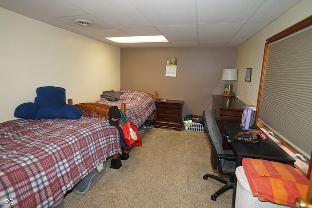 314 Olive St, Batesville, IN 47006 - carpeted bedroom featuring visible vents and a paneled ceiling
