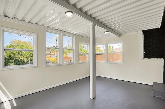 view of unfurnished sunroom